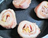 美味♡豚薄切り肉とベーコンのクルクル巻き作り方5写真