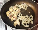 蓮根と鶏肉のパスタ作り方5写真