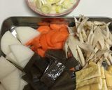 鮭!豚肉!根菜!豆乳入り味噌汁作り方1写真