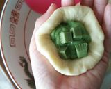 抹茶餡と抹茶キャラメル入り中華まん♪作り方13写真