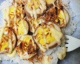 あみえびと煮卵のマヨネーズライス焼き作り方3写真