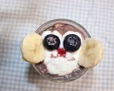 簡単　朝食☺　おさるのヨーグルトアート作り方14写真
