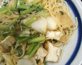 おばんざいパスタ(じゃこと揚げと小松菜)作り方5写真