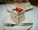 ロールケーキ生地de苺のスクエアケーキ♪作り方9写真
