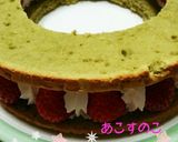 クリスマスケーキ リース風　抹茶作り方5写真