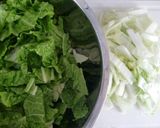 白菜とベーコンのごま豆乳スープ作り方1写真