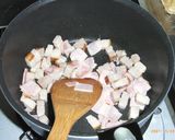グリーンピースとベーコンのスープ煮作り方2写真