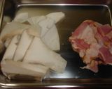 ベーコンと茸の梅炒め作り方1写真