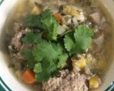 パクチー肉団子入り野菜スープ作り方4写真