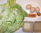 簡単！野菜炒め♪キャベツ・卵・ソーセージ作り方1写真