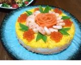 パーティーは寿司ケーキ！シャケフレークで作り方11写真
