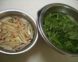 水菜とりんごのサラダ作り方1写真