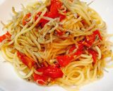 トマトとしらすのペペロンチーノパスタ作り方5写真