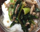 ひき肉と小松菜のトロロ蕎麦作り方20写真