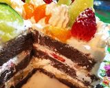 チョコスポンジのデコレーションケーキ作り方25写真