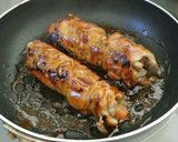 鶏もも肉で八幡巻き おせち用作り方5写真