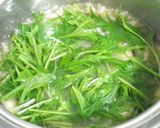 鶏ささみと水菜のわさび雑炊♪作り方5写真