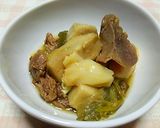冷凍保存に便利♡牛すじと里芋と長葱の煮物作り方5写真