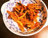マカロニとベーコンとしめじのナポリタン作り方4写真