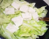 【包丁いらず】キャベツと豆腐の卵とじ作り方2写真