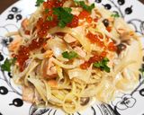 鮭とほうれん草の和風醤油クリームパスタ♡作り方9写真