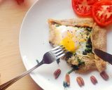 朝食に、全粒粉と春菊のガレット作り方7写真