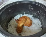 ✨ケンタ✨を残り御飯のジャーにポン❗作り方1写真