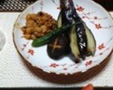 簡単♪ 茄子・椎茸・オクラの肉みそ添え作り方10写真