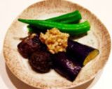 簡単♪ 茄子・椎茸・オクラの肉みそ添え作り方9写真