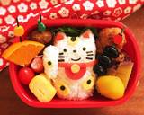 キャラ弁☆招き猫ちゃん☆お正月弁当☆作り方3写真