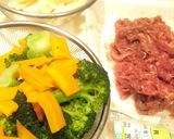 ふんわり卵と牛肉とブロッコリーの炒め物作り方1写真