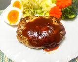 お豆腐入りふわふわハンバーグ作り方22写真
