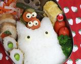 鏡餅小トトロとまっくろくろすけのキャラ弁作り方4写真