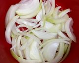 時短！豚肉と玉ねぎの梅みそ蒸し和え♬作り方2写真