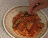 牡蠣と茄子のトマトスパゲティ♪作り方9写真