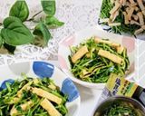 豆苗と油揚・桜えび入り塩こんぶ和え♬作り方5写真