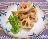 レンジ加熱　れんこん　たらこふりかけ作り方3写真