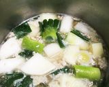 大根とネギのひき肉あんかけ風簡単煮物。作り方3写真