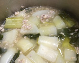 大根とネギのひき肉あんかけ風簡単煮物。作り方4写真