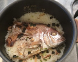 残った鯛の塩焼と松茸の吸い物で作る鯛めし作り方3写真