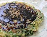 春菊と挽き肉のお好み焼き作り方8写真