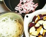 炒めベーコンとさつまいものバタマヨサラダ作り方1写真