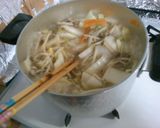 白菜と白滝もやしのスープ！味噌ラーメン風作り方5写真