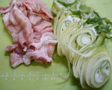 簡単！とろとろ白菜と葱の豚すき煮作り方1写真