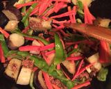 ナスとピーマンの餡かけスナック堅焼きソバ作り方5写真