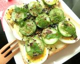 胡麻＊紫蘇香る❀茹で卵×胡瓜のトースト作り方5写真