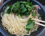 れんこんとベーコンとほうれん草のパスタ作り方4写真