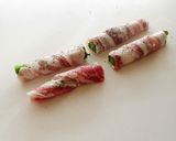 菜の花ノンメタポーク巻きの黒胡椒焼き作り方3写真
