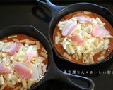 お餅のマリナラチーズ焼き*スキレット作り方3写真