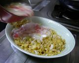 ぱらぱら卵炒飯にカニカマあんかけ作り方3写真